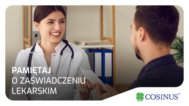 Pamiętaj o zaświadczeniu lekarskim – ważny warunek przyjęcia do szkoły.