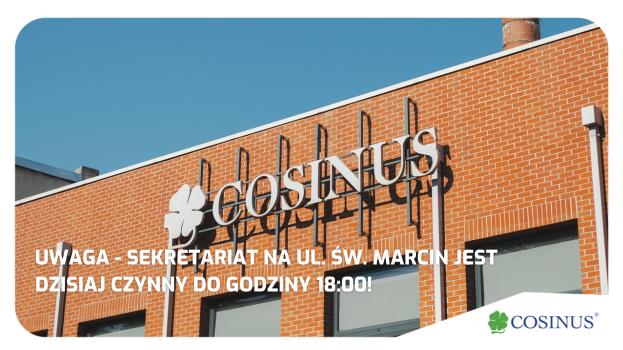 Zmiana godzin pracy sekretariatu na ul. Św. Marcin w dniu 10.10